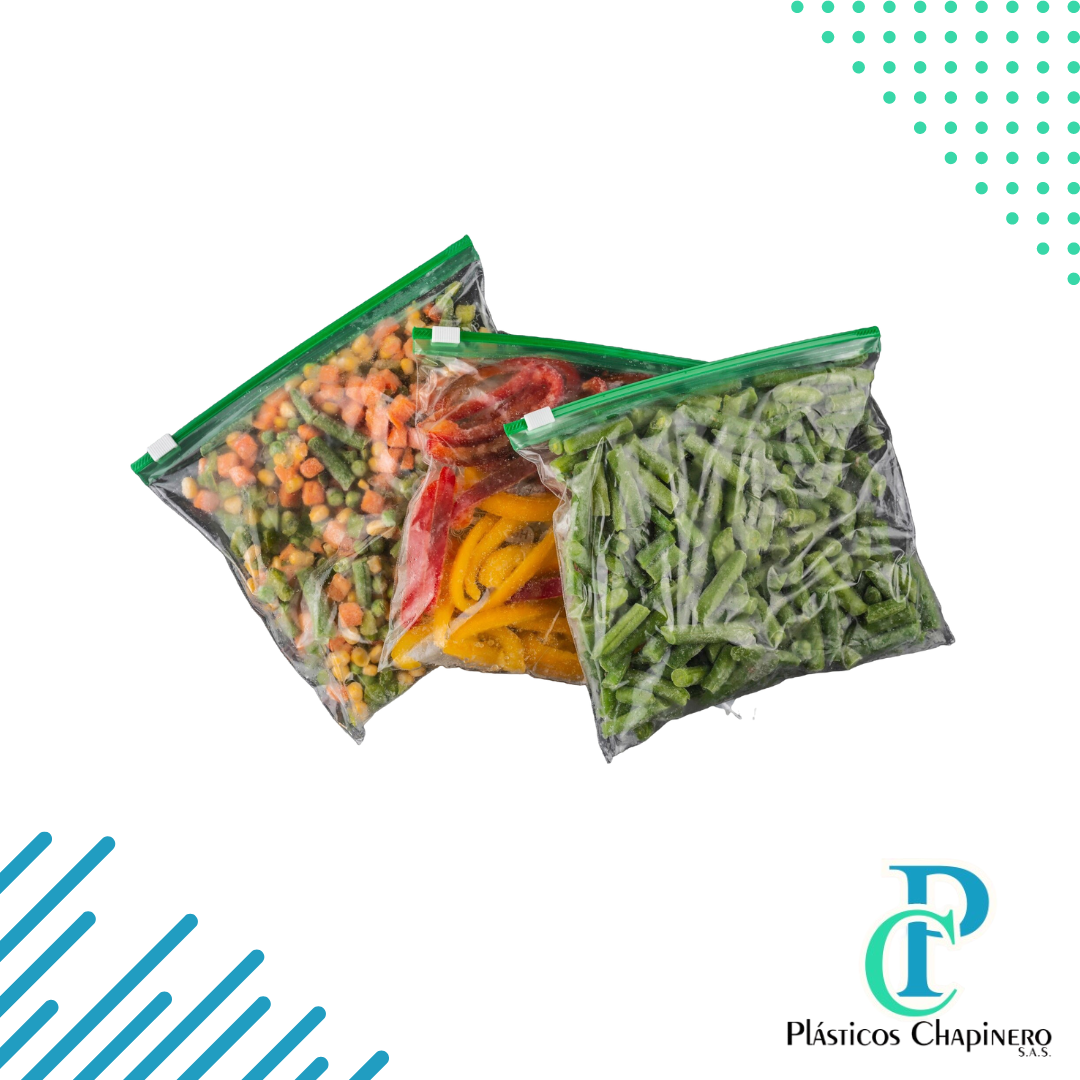 vegetales en bolsas de cierre hermético